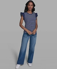 Karl Lagerfeld Paris Women's Sleeveless Crewneck Knitted Top