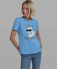 Karl Lagerfeld Paris Women's Short-Sleeve Crewneck T-Shirt