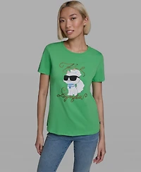 Karl Lagerfeld Paris Women's Short-Sleeve Crewneck T-Shirt