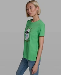 Karl Lagerfeld Paris Women's Short-Sleeve Crewneck T-Shirt