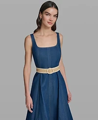 Karl Lagerfeld Paris Women's Sleeveless Square Neck Tank Top Dress