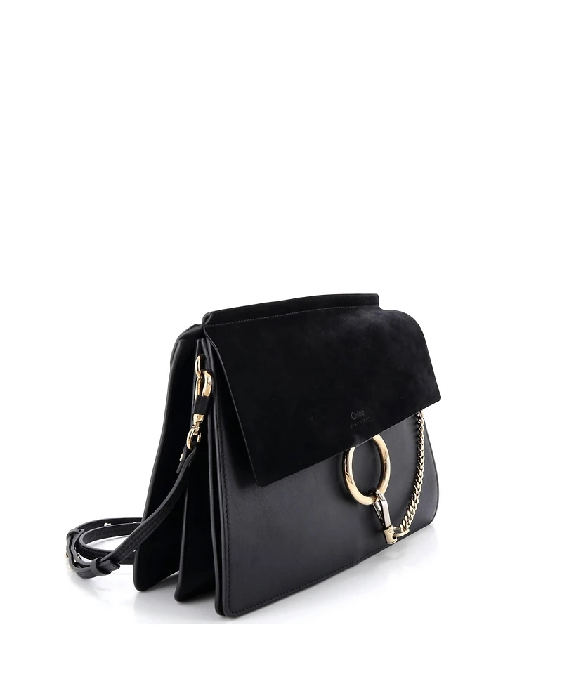 Pre-Owned Chloe Medium Faye Shoulder Bag Leather and Suede