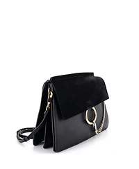 Pre-Owned Chloe Medium Faye Shoulder Bag Leather and Suede