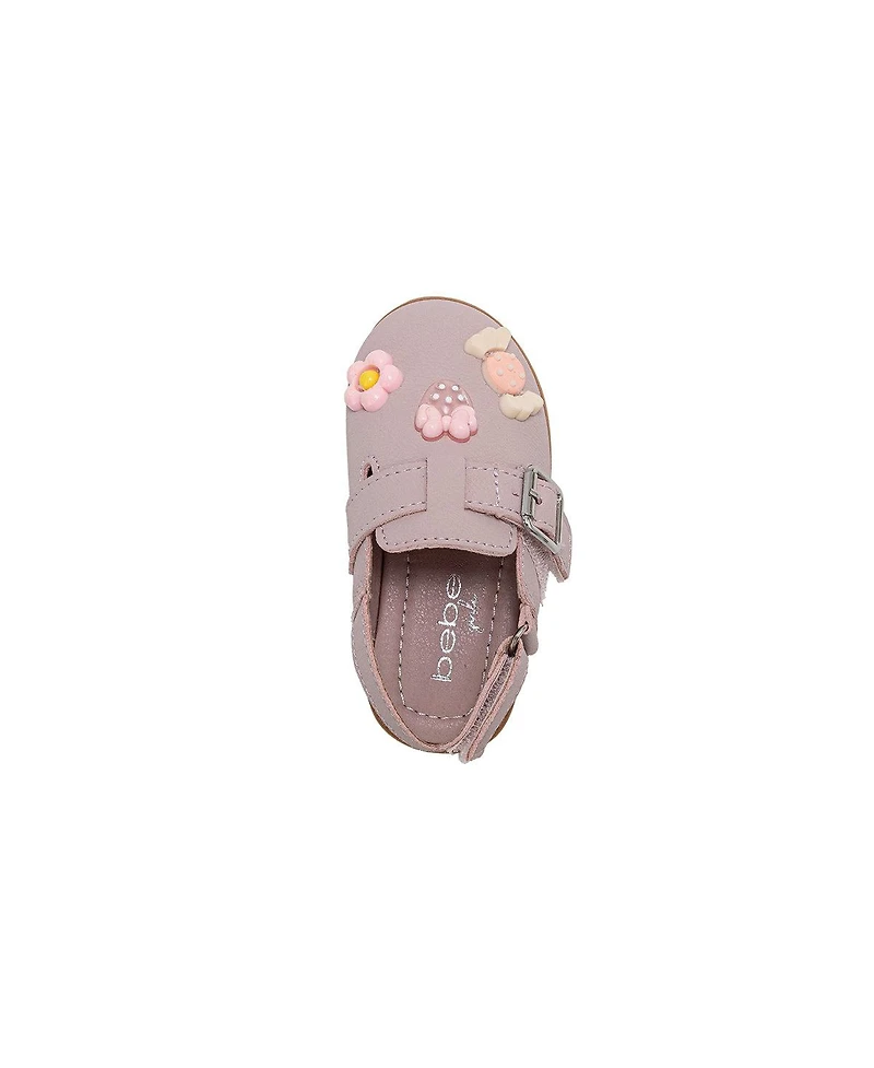 Bebe Little Girls Girl's Fashion Mule Sandals – Dressy Shoes with Playful Charm Details