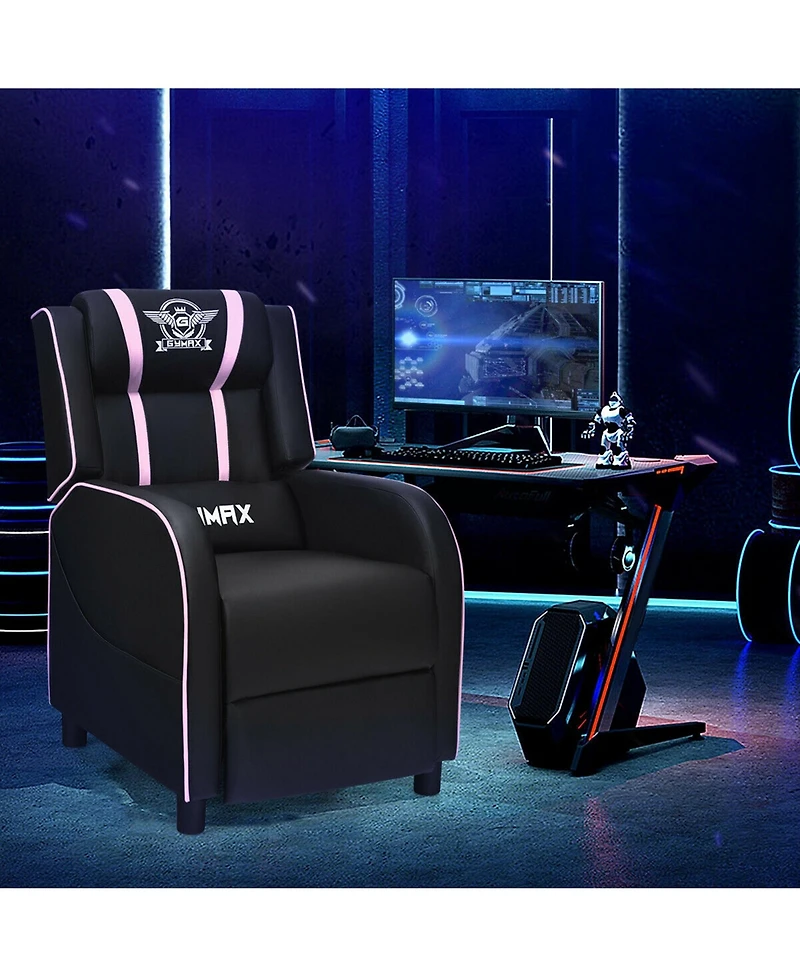 Gymax Massage Gaming Recliner Chair Racing Single Lounge Sofa Home Theater Seat