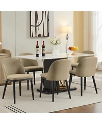 gaomon Linen Dining Chairs Set of 6