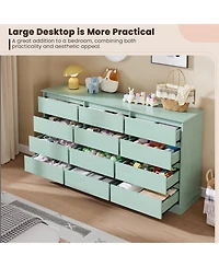 gaomon 12 Drawer Dressers for Bedroom, Chest of Drawers with Deep Drawers, Large Double Dresser for Closet with Wide Top, Horizontal Wooden Dresser