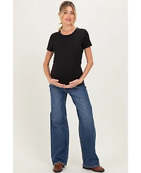 Pinkblush Maternity Navy Dark Wash Wide Leg Jeans