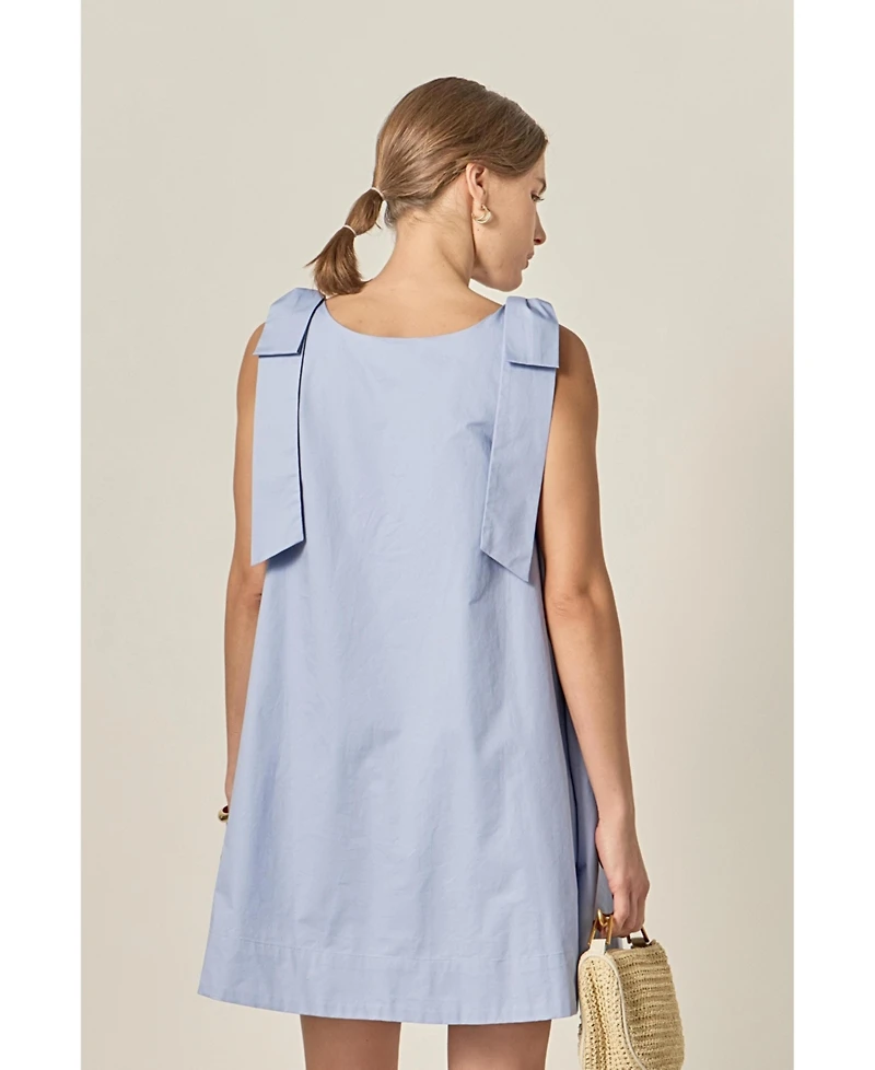 English Factory Women's Bow Sleeveless Mini Dress