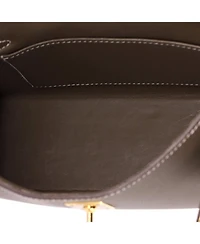 Pre-Owned HERMES Kelly 20 Handbag Grey Epsom with Gold Hardware