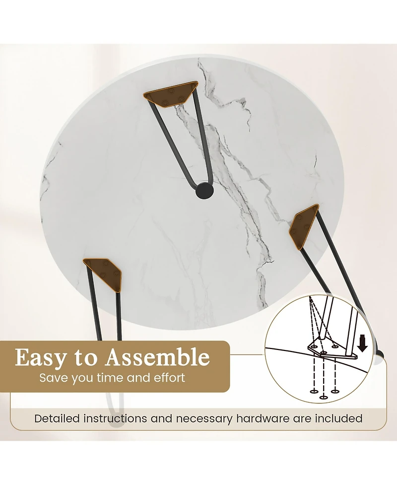 Streamdale Furniture Modern Orange Mdf Saddle Leather Table