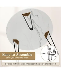 Streamdale Furniture Modern Orange Mdf Saddle Leather Table