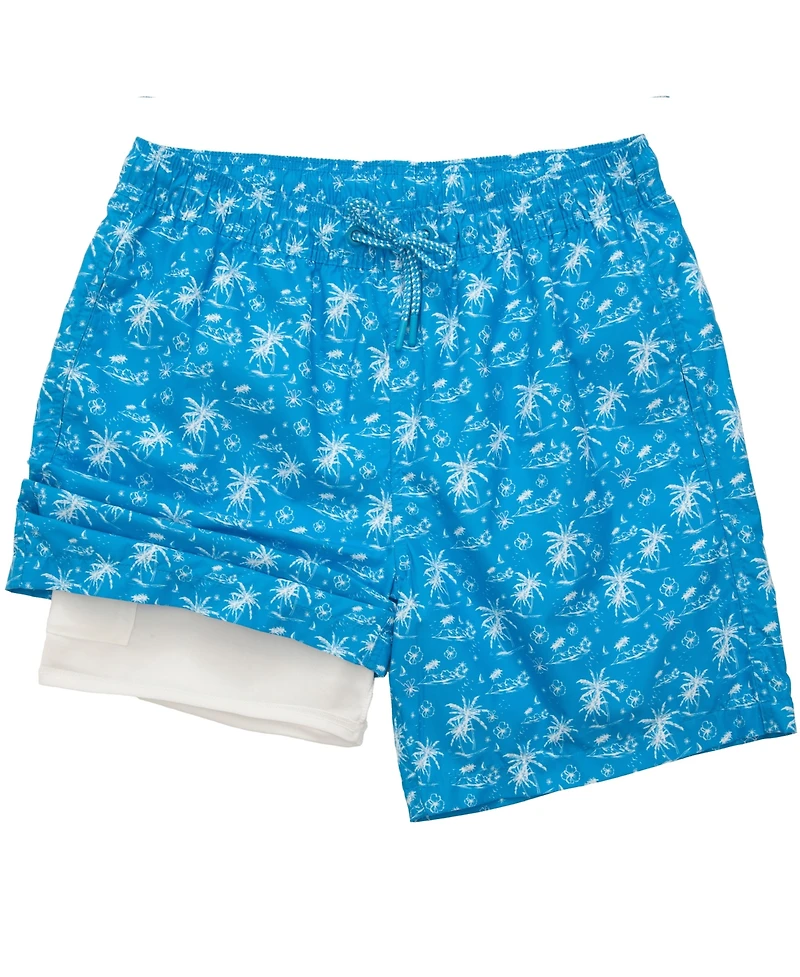 Rokka&Rolla Men's Compression Liner Swim Trunks with Back Zipper Pocket