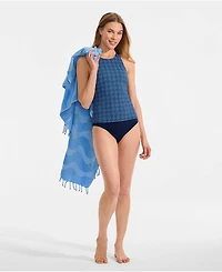 Lands' End Women's D-Cup Tugless High Neck Strappy Back Tankini Top