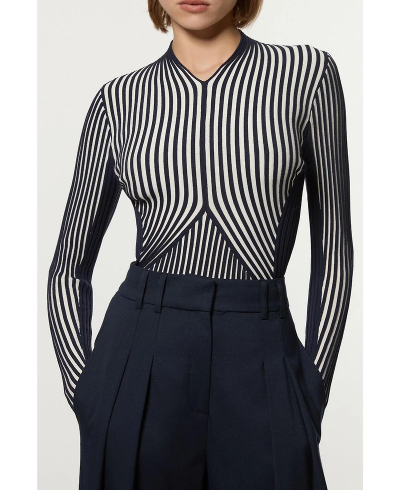 Karen Millen Women's Sculpted Knitted Top