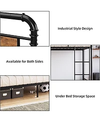 gaomon Metal Bunk Bed Twin Over Twin, Heavy Duty Twin Bunk Bed with Safety Guardrail & Ladders, Convertible Twin Bunk Beds, Easy Assembly