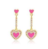 Chanteur Girls 18K Gold Plated Hypoallergenic Heart Drop Earrings