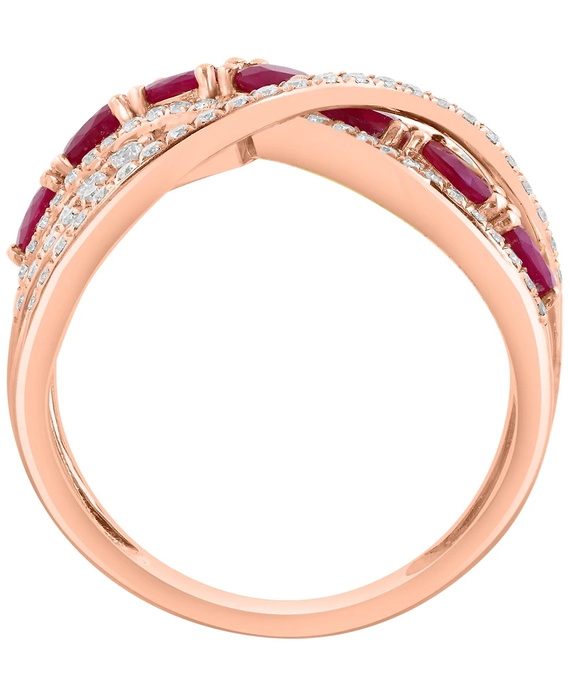 Effy Collection Ruby (1-5/8 ct. t.w.) & Diamond (5/8 ct. t.w.) Ring in 14k Rose Gold