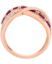Effy Collection Ruby (1-5/8 ct. t.w.) & Diamond (5/8 ct. t.w.) Ring in 14k Rose Gold