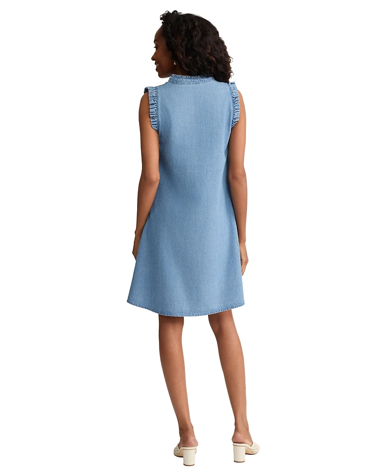 Jones New York Petite V-Neck Trapeze Short Dress