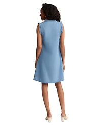 Jones New York Petite V-Neck Trapeze Short Dress