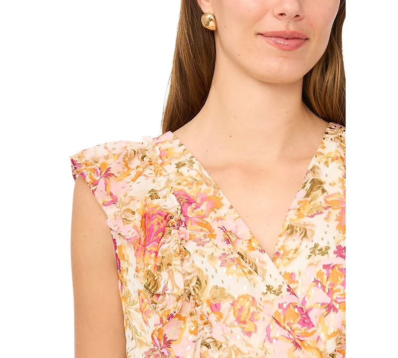 Msk Women's V-Neck Smocked Waist Mini Dress