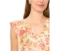 Msk Women's V-Neck Smocked Waist Mini Dress