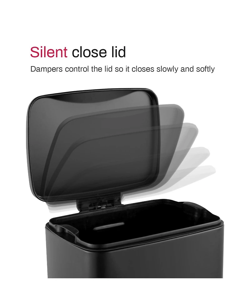 Mega Casa 8 Gallon Rectangular Matt Rectangular Kitchen Trash Can