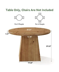 Tribesigns Solid Wood Round Dining Table, Farmhouse Kitchen Table for 2-4 People