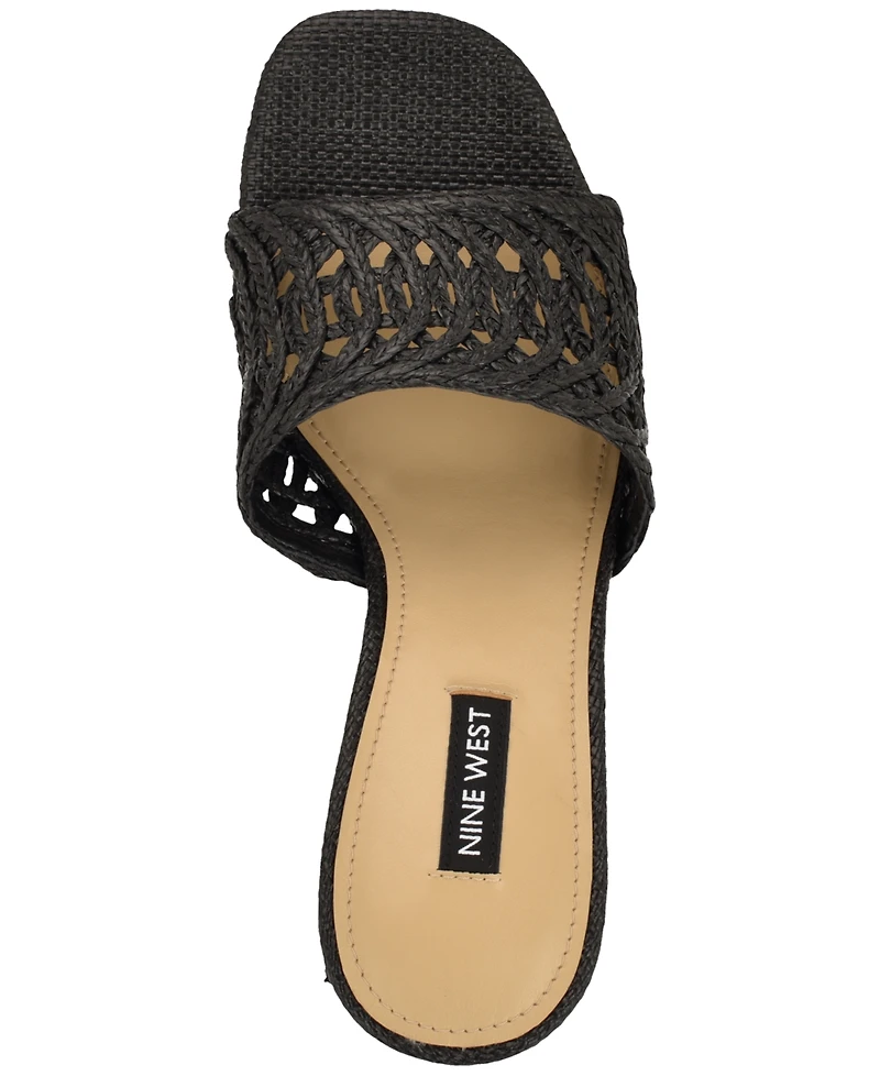 Nine West Women's Nimma Woven Slip-On Wedge Sandals