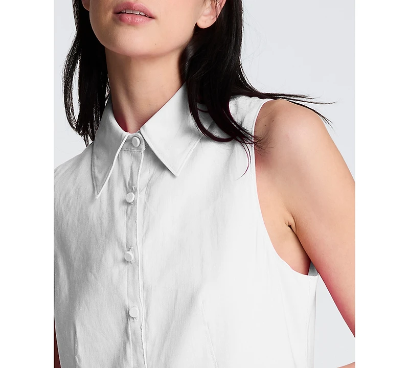 Kenneth Cole Women's Collared Neck Mini Shirt Dress