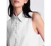 Kenneth Cole Women's Collared Neck Mini Shirt Dress