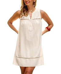 Cupshe Women's Ocean Breezy Cream Mini Beach Dress