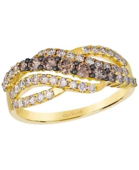 Le Vian Chocolate Ombre Diamond ( 0.48 ct. t.w.) & Nude Diamond (0.77 ct. t.w.) Ring in 14k Honey Gold