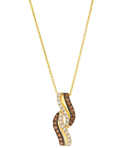 Le Vian Nude Diamond(0.20 ct. t.w.) & Chocolate Diamond (0.22 ct. t.w.) Pendant Necklace in 14k Honey Gold