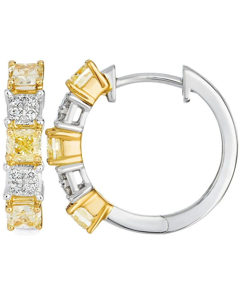 Le Vian Couture Sunny Yellow Diamond & Vanilla Diamond Small Hoop Earrings (1.19 ct. t.w.) in 14k Yellow Gold & Platinum