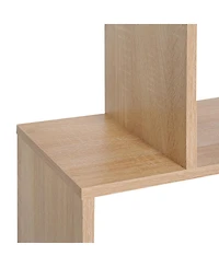 Homcom 75"H Bookcase 6 Shelf S-Shaped Bookshelf Storage Display Sd Organizer