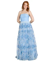 Morgan & Company Juniors' Strapless Butterfly Soutache Ball-Gown