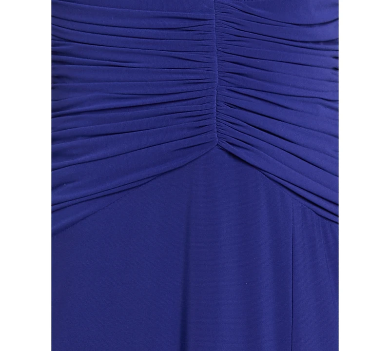 Morgan & Company Juniors' Rouched Waist Halter Neck Long Gown