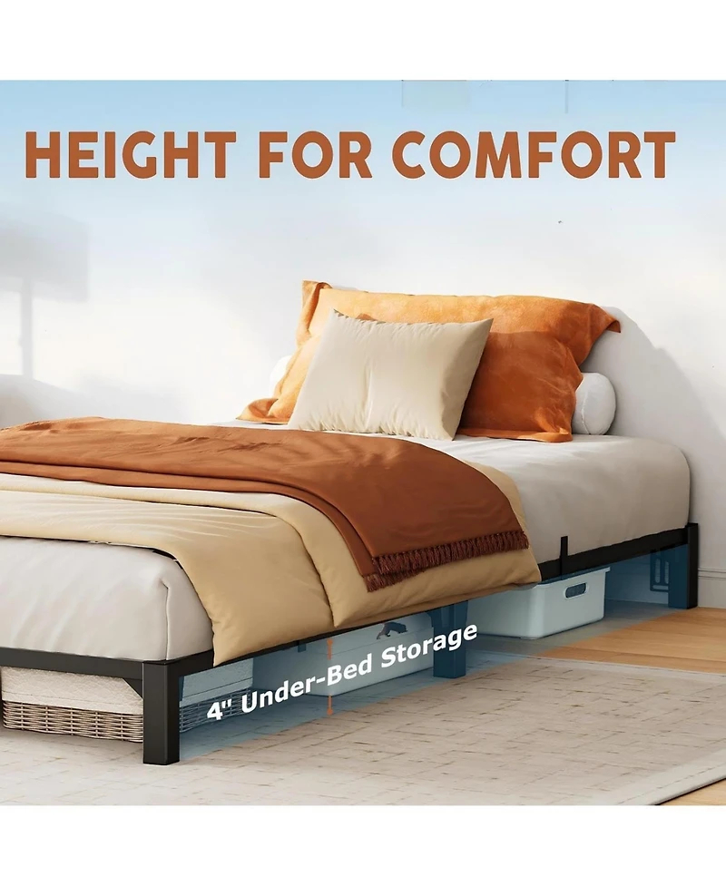gaomon 6 in Bed Frame, Heavy Duty Metal Platform Bed Frame with Durable Iron Slat Support and Legs