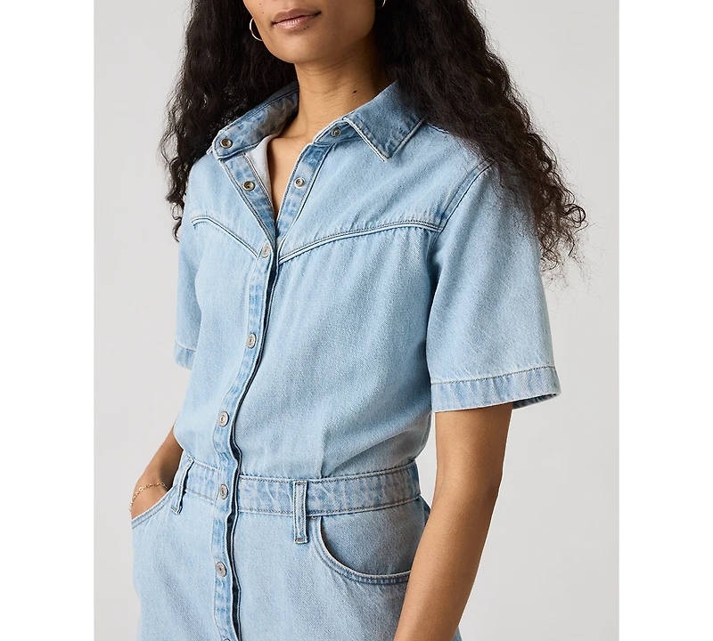 Levi's Premium Women's Short-Sleeve Logan Western Denim Dress