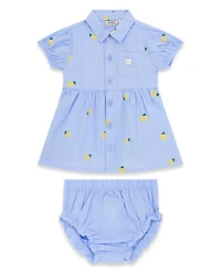 Guess Baby Girls' Yarn Dye Poplin Short-Sleeve Dress and Matching Bloomer