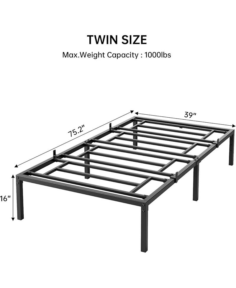 gaomon 16 in Bed Frame, Heavy Duty Metal Platform Bed Frame