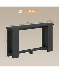 Homcom Farmhouse Console Table, 63" Narrow Entryway Table