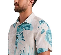 Cubavera Men's Linen Blend Palm Print Shirt