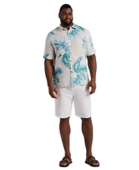 Cubavera Men's Big & Tall Linen Blend Palm Print Shirt