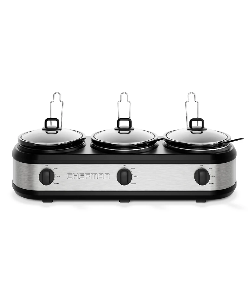 Chefman 2.5-Quart Each Triple Slow Cooker and Buffet Server
