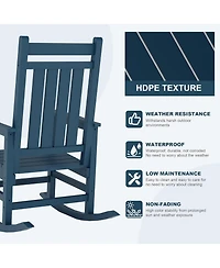 gaomon 1 Piece Outdoor Rocking Chair, All-Weather Patio Rocking Chairs for Porch, Outdoor Patio Rockers with High Back & Wide Seat for Garden