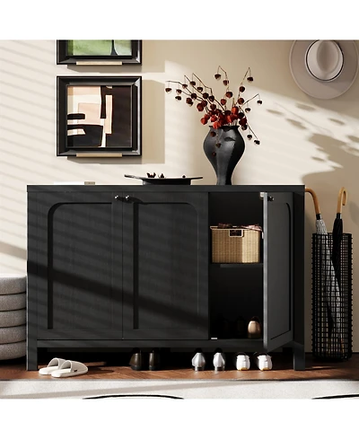 Sugift Modern Sideboard Buffet Cabinet Tv Media Console with Storage for Living Room Hallway Entryway