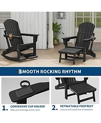 gaomon PeakPursuit Adirondack Outdoor Rocking Chairs with Two Cup Holders